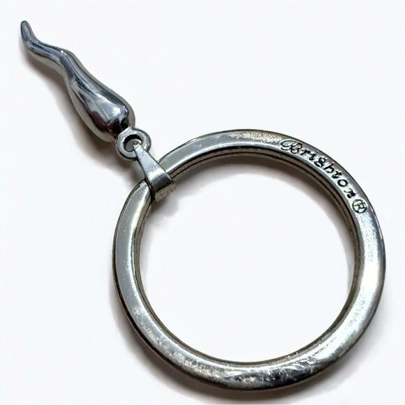 Brighton Silver Keyring with Curved Horn Charm – Vintage Style - Picture 1 of 16
